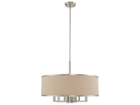 Livex Lighting Park Ridge 7-Light Brushed Nickel Candelabra Drum Chandelier