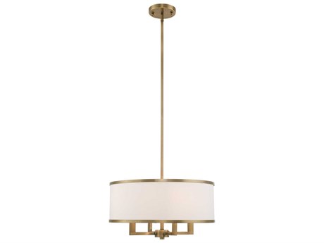 Livex Lighting Park Ridge 4-Light Antique Brass Candelabra Drum Chandelier