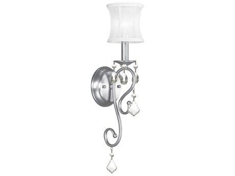Livex Lighting Newcastle 1-Light Brushed Nickel Crystal Wall Sconce