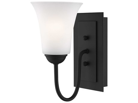 Livex Lighting Ridgedale 1-Light Black Glass Wall Sconce