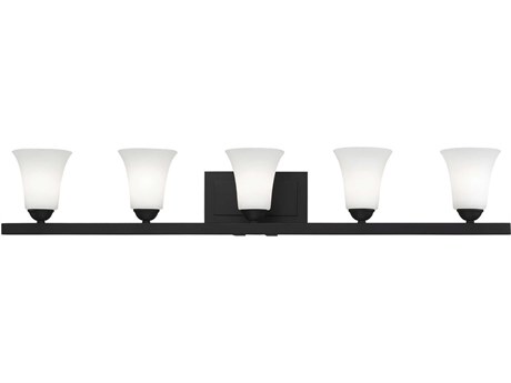 Livex Lighting Ridgedale 5-Light Black Glass Vanity Light