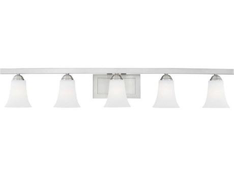 Livex Lighting Ridgedale 5-Light Brushed Nickel White Glass Vanity Light