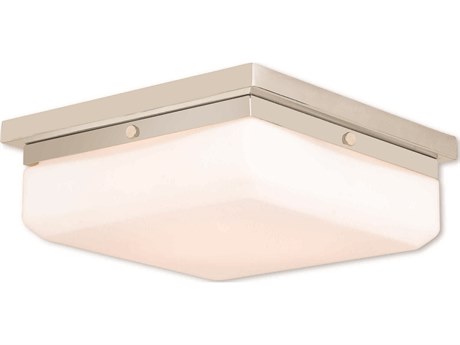 Livex Lighting Allure 3-Light Polished Nickel White Glass Flush Mount