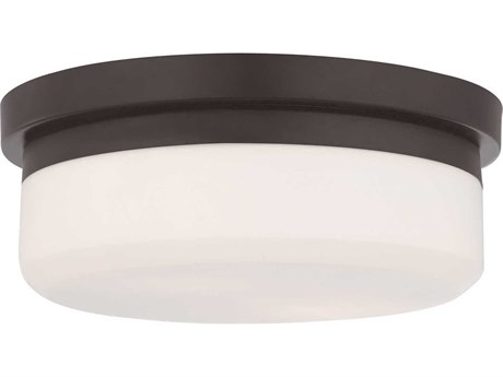 Livex Lighting Stratus 2-Light Bronze Glass Flush Mount