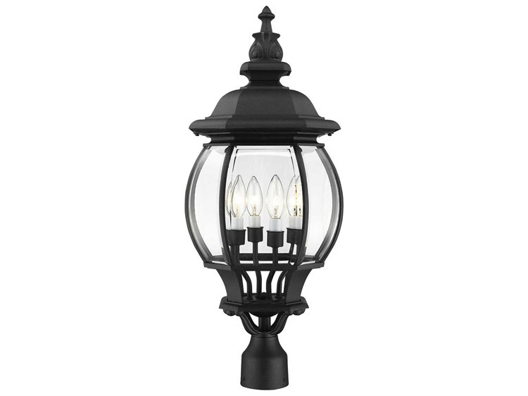 Photos - Floodlight / Street Light Livex Lighting Frontenac 4 - Light Outdoor Post in Textured Black 7703-14