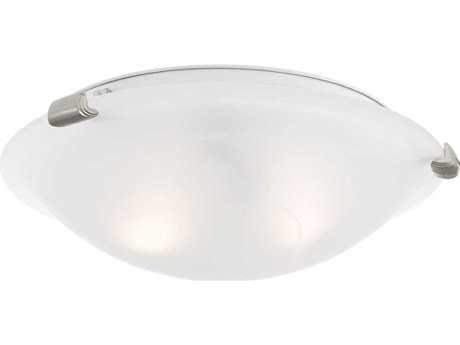 Livex Lighting Oasis 2-Light Brushed Nickel Glass Bowl Flush Mount