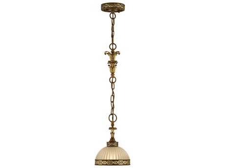 Livex Lighting Seville 1-Light Palacial Bronze Gilded Glass Dome Mini Pendant