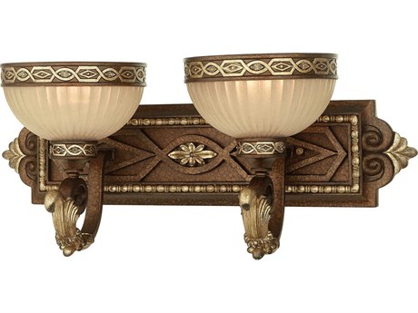 Livex Lighting Seville 2-Light Palacial Bronze Gilded Glass Vanity Light