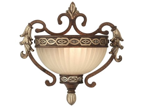 Livex Lighting Seville 1-Light Palacial Bronze Gilded Glass Wall Sconce