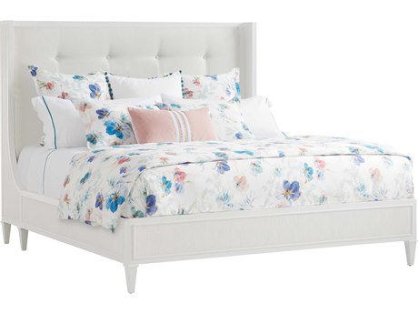Lexington Avondale White Hardwood Upholstered Queen Panel Bed