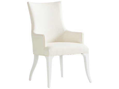 Lexington Avondale Maple Wood White Upholstered Arm Dining Chair