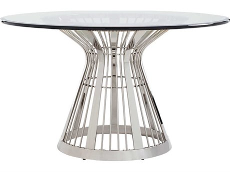 Lexington Ariana Round Glass Platinum Dining Table