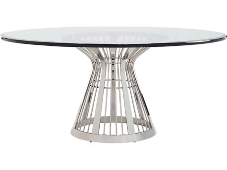 Lexington Ariana Round Glass Platinum Dining Table