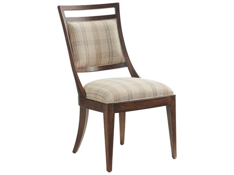 Lexington Silverado Walnut Wood Brown Upholstered Side Dining Chair