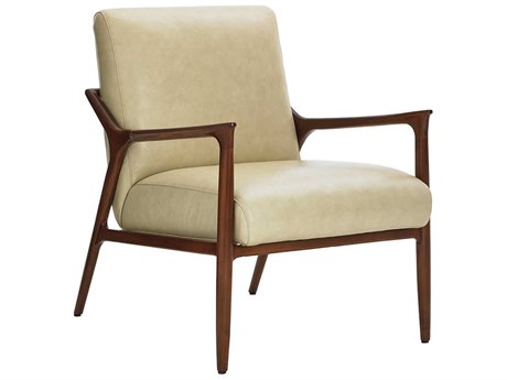 Lexington Leather Beige Accent Chair