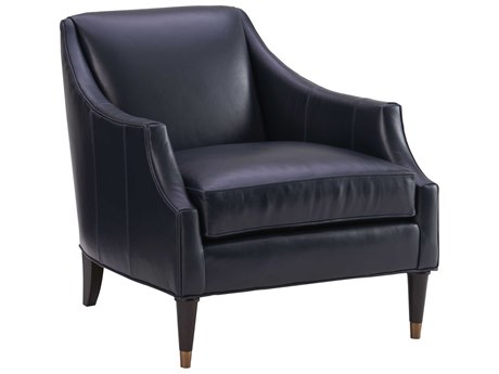 Lexington Carlyle Blue Leather Accent Chair