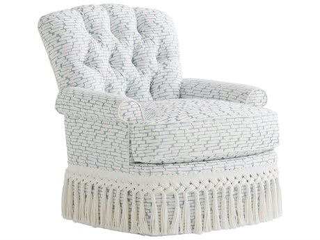 Lexington Avondale Swivel White Fabric Accent Chair
