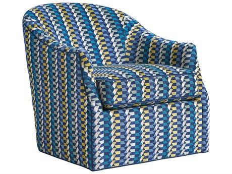 Lexington Ariana Swivel Blue Fabric Accent Chair