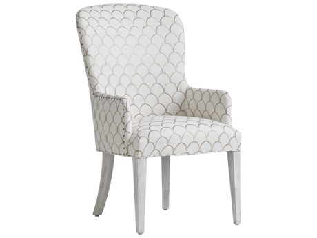 Lexington Oyster Bay Solid Wood Beige Upholstered Arm Dining Chair