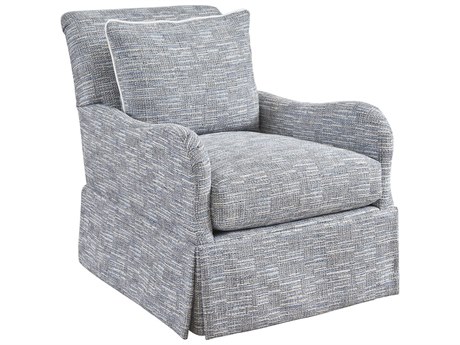 Lexington Rendezvous Palm Frond Swivel Gray Accent Chair