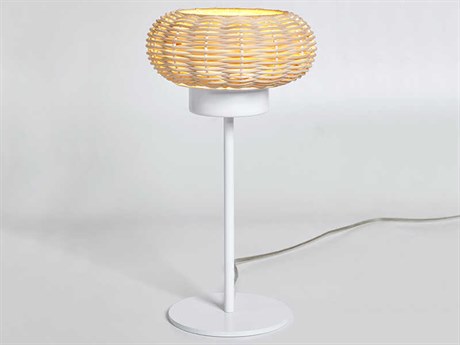 Luxcambra Niuet White Natural Wicker Table Lamp