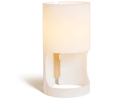Luxcambra Cilindre Ash Wood White Opal Methacrylate Table Lamp