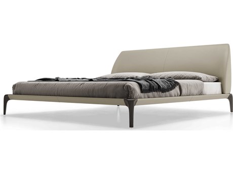 Luxcor Modluxe Sheridan Bed Truffle Beige Eco Leather and Seared Ash / Queen