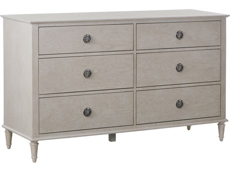 Luxecor Atelier 6-Drawers Gray Rubberwood Double Dresser