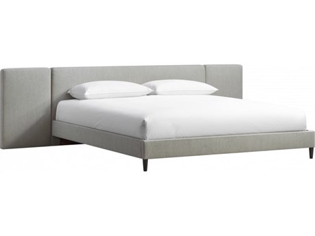 Luxecor Atelier Gray Rubberwood Upholstered King Platform Bed