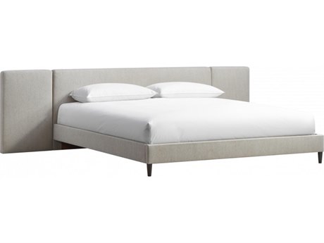 Luxecor Atelier Gray Rubberwood Upholstered King Platform Bed