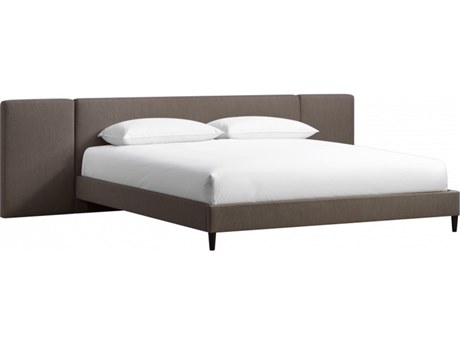 Luxecor Atelier Brown Rubberwood Upholstered King Platform Bed