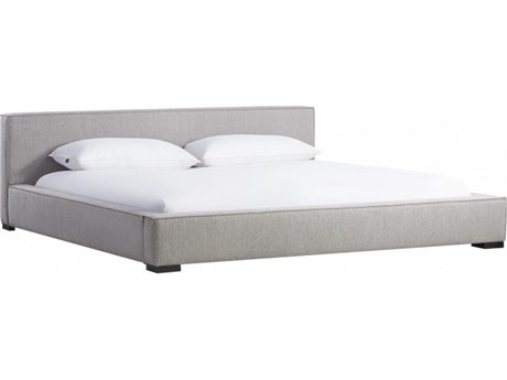 Luxecor Atelier Gray Rubberwood Upholstered Queen Platform Bed