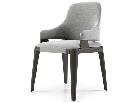 Luxcor Modluxe Dumfries Dining Chair in Storm Gray Fabric and Seared Ash