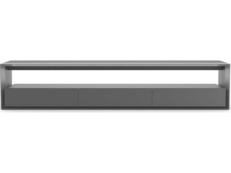 Luxcor Modluxe Montreux 94in. Media Console in Metallic Graphite and Acier