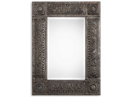 Luxecor Illumination Antiqued Rust Gray Wash Rectangular Wall Mirror