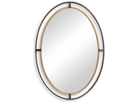 Luxecor Illumination Rustic Bronze Gold Oval Wall Mirror