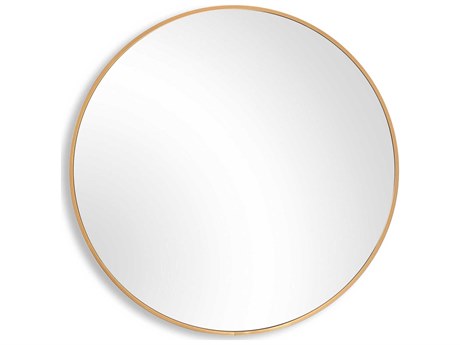 Luxecor Illumination Brushed Gold Round Wall Mirror