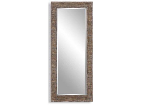 Luxecor Illumination Distressed Weathered Pine Rectangular Wall Mirror