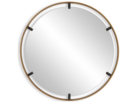 Luxecor Illumination Gold Dark Bronze Round Wall Mirror