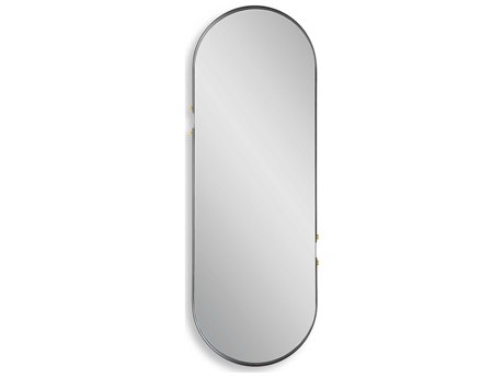 Luxecor Illumination Matte Black Gold Oval Wall Mirror
