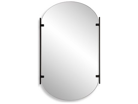 Luxecor Illumination Satin Black Oval Wall Mirror