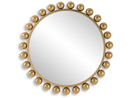Luxecor Illumination Gold Round Wall Mirror