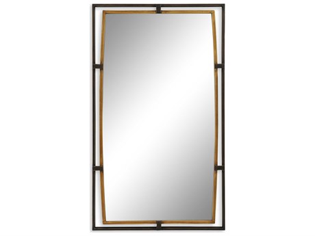 Luxecor Illumination Rustic Bronze Gold Rectangular Wall Mirror