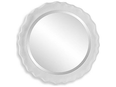 Luxecor Illumination Matte White Round Wall Mirror