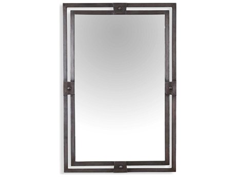 Luxecor Illumination Distressed Gunmetal Rectangular Wall Mirror