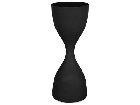 Luxecor Illumination Round Metal Snadpaper Black End Table