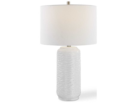 Luxecor Illumination White Round Hardback Buffet Lamp