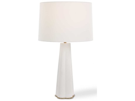 Luxecor Illumination Satin White Gold Taper Drum Hardback Buffet Lamp