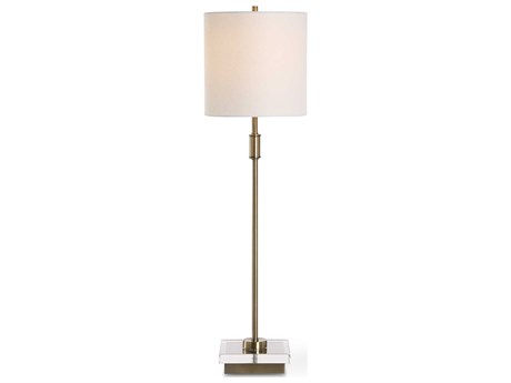 Luxecor Illumination Antique Brass Round Hardback Buffet Lamp