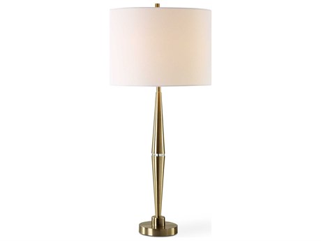 Luxecor Illumination Antique Brass Round Drum Hardback Buffet Lamp